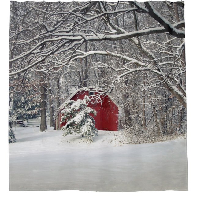 Cortina Para Box Red Barn in the Snow (2011) (Frente)