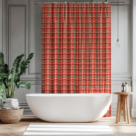 Cortina Para Box Red Green Bath Curtain Timeless Christmas Accent