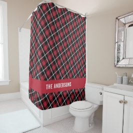 Cortina Para Box Red Tartan moderno rusticado personalizado