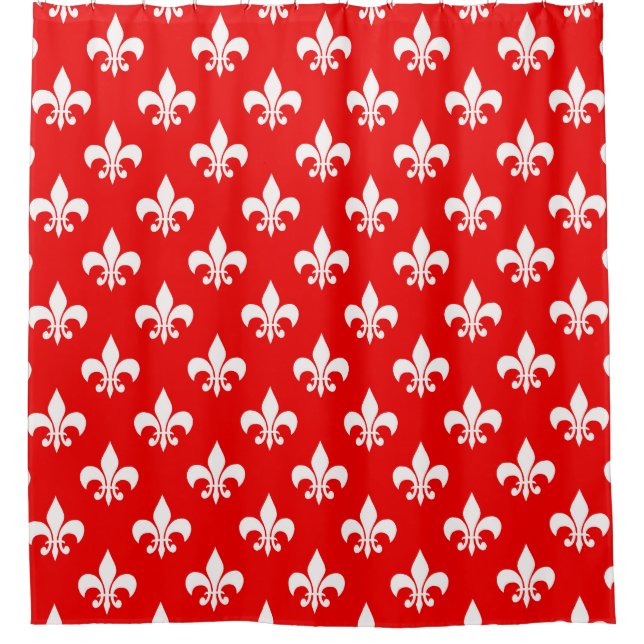 Cortina Para Box Red White Fleur-de-lis (Frente)