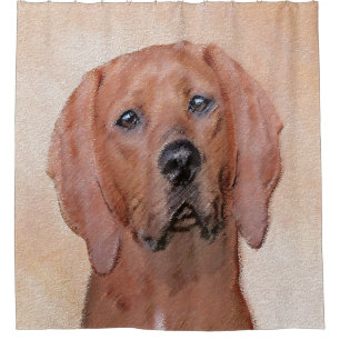 Cortina Para Box Redbone Coonhound Painting - Arte De Cachorro Orig