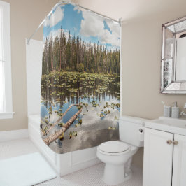 Cortina Para Box Reflexo De Pine Tree Lake // Luz Natural