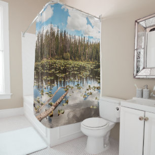 Cortina Para Box Reflexo De Pine Tree Lake // Luz Natural