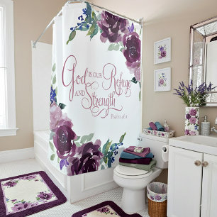 Cortina Para Box Refúgio e força floral roxo