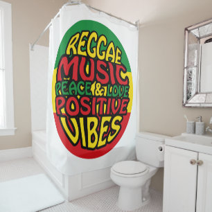 Cortina Para Box Reggae Music com afirmações positivas