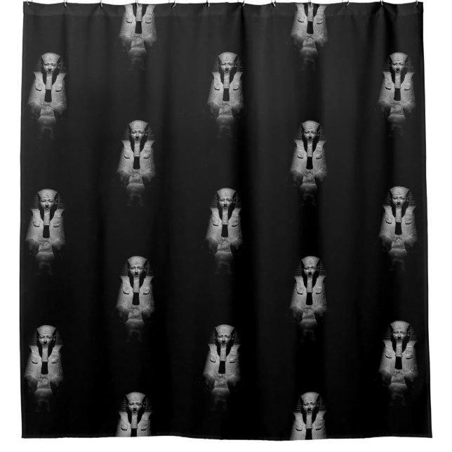 Cortina Para Box Rei faraó preto e branco (Frente)