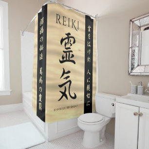 Cortina Para Box Reiki 霊 気 Energia do Caligráfico Japonês