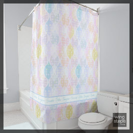 Cortina Para Box Relaxar Imagine Sonho Bolinhas Ogee Rosa Azul Amar