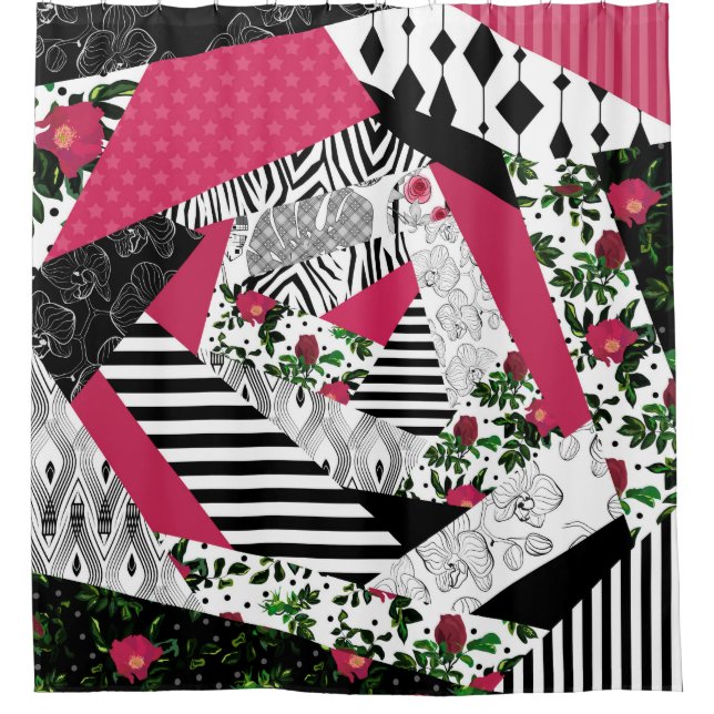 Cortina Para Box retalhamento vermelho, popular, travesseiro decora (Frente)