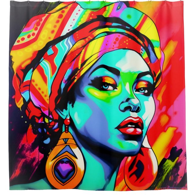 Cortina Para Box Retrato de pop Art (Frente)