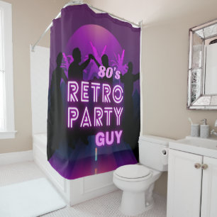 Cortina Para Box Retro 80s Disco Dance Party Neon Purple Funky