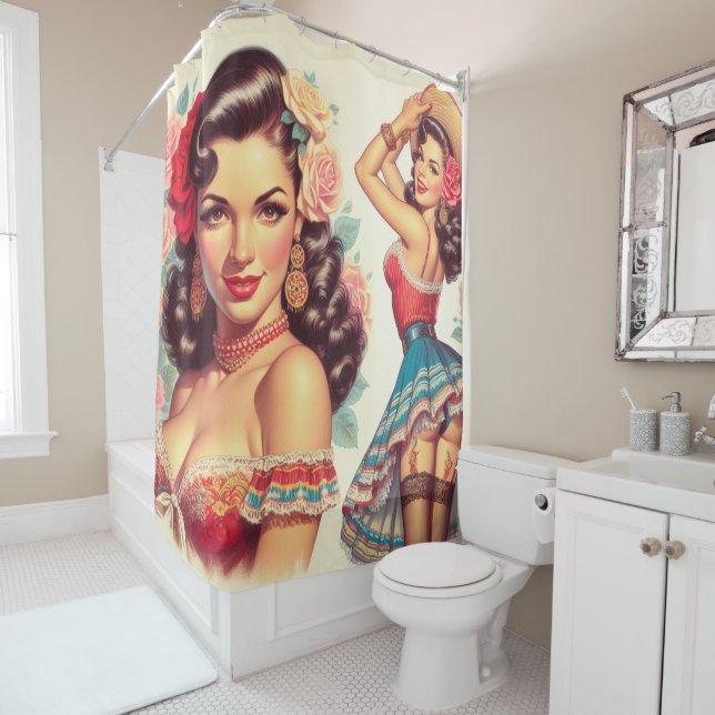 Cortina Para Box Retro Beauty Mulher Mexicana (In Situ)