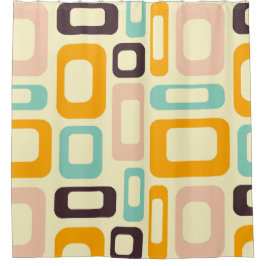 Cortina Para Box Retro geometric pattern in light beige background