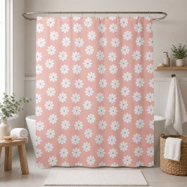 Cortina Para Box Retro Groovy Margarida Floral Pastel Rosa
