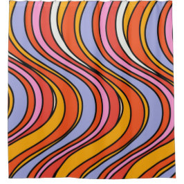 Cortina Para Box Retro Hippie Psychedelic Swirls