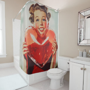 Cortina Para Box Retro Love: 1950 Heart Glow