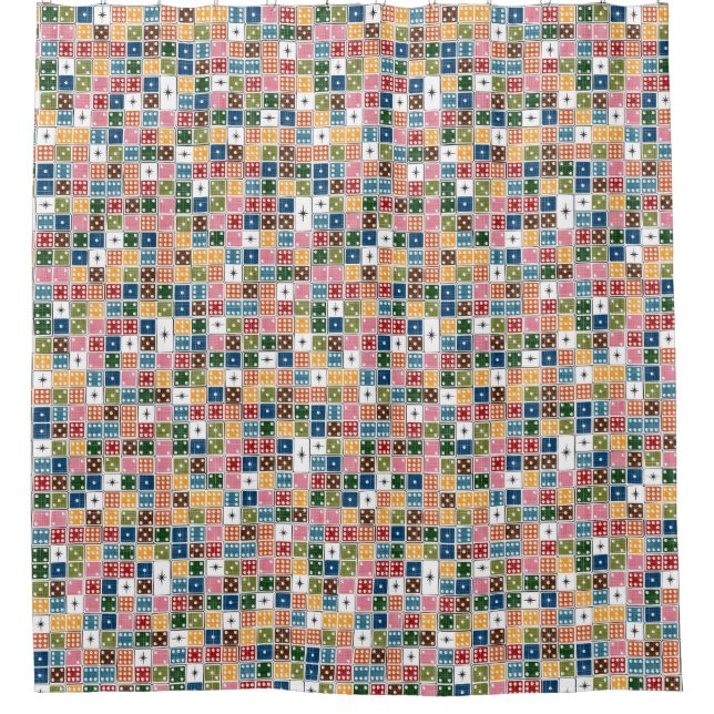 Cortina Para Box Retro Starburst Dominoes (Frente)