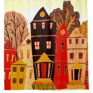 Cortina Para Box Retro Sweet Home Poster: Casas de Cartoon