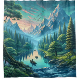 Cortina Para Box Rio majestoso na cortina do Chá natural