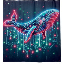 "Ritmos Neon Ocean - Arte Retro Baleia"