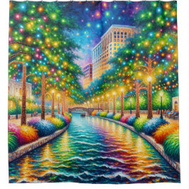 Cortina Para Box "Riverwalk Enchantation: Meia-Noite Merriment"