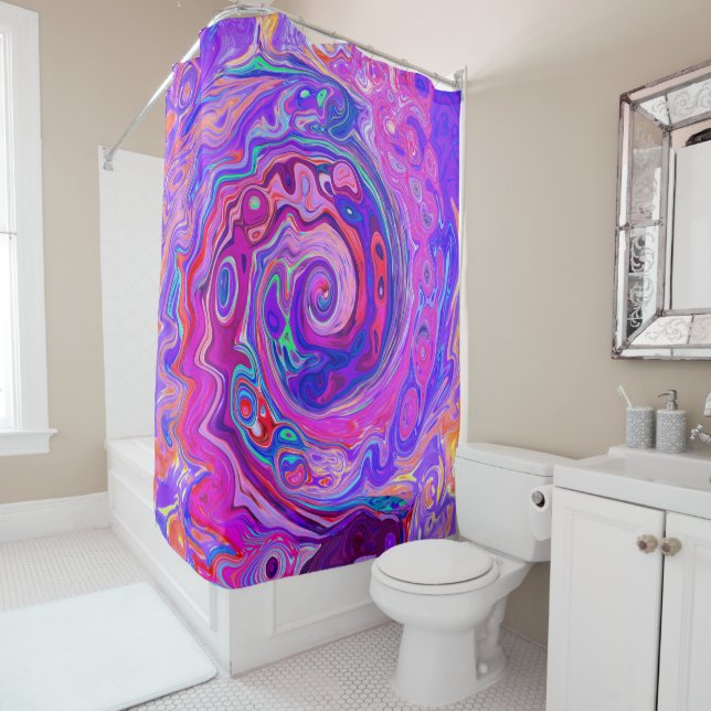 Cortina Para Box Rodovalho-roxo e Abstrato cor-de-laranja (In Situ)