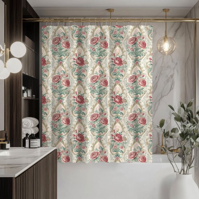 Cortina Para Box Romantic Damask Curtain Pastel Victorian Accent (Romantic Damask Curtain Pastel Victorian Accent)