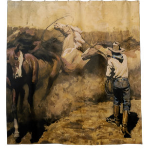 Cortina Para Box “Roping Palomino” Arte Ocidental por Maynard Dixon