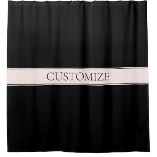 Cortina Para Box Rosa claro Blush Stripe e Texto Editável Elegante