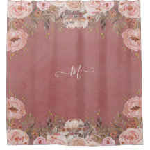 Rosa de Aquarela Monograma Vintage