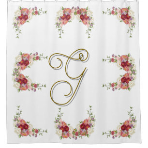 Cortina Para Box Rosa de Monograma Elegante