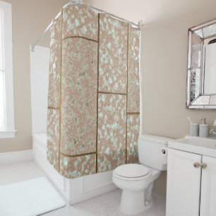 Cortina Para Box Rosa de Pompeia Neutral e mármore verde