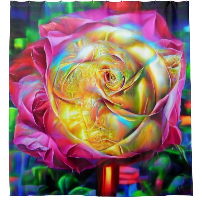 Cortina Para Box Rosa do Arco-Íris Psicodélico (Frente)