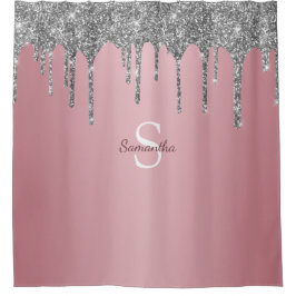 Cortina Para Box Rosa Dourado Prata Rosa Glitter Drives Nome do Mon