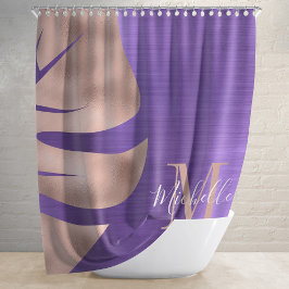 Cortina Para Box Rosa Glamourosa Dourado Roxo Monograma