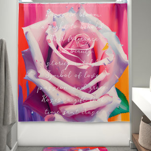 Cortina Para Box Rosa Rosa Bold Em Flor Poema Boêmio Artsy