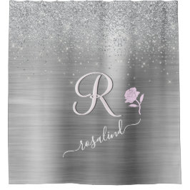 Cortina Para Box Rosa Rosa Rosa Cor-de-rosa, personalizada da Cinza