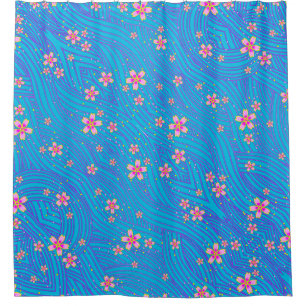 Cortina Para Box rosa roxo e azul
