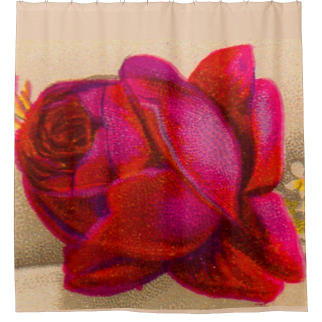 Cortina Para Box Rosa vermelha vitoriana (Frente)