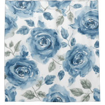 Rosas Azuis Aquarela Botânica Flora Floral