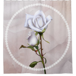 Cortina Para Box Rosas Brancas Macias Românticas Elegantes Florais
