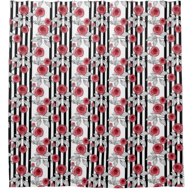 Cortina Para Box Rosas de Aquarela (Frente)
