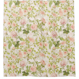 Cortina Para Box Rosas de Peach Rococo de Vintage Jardim de Luxo 1