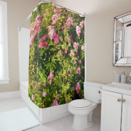 Cortina Para Box Rosas rosa na floração