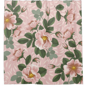 Cortina Para Box Rosas Selvagens Vintage: Fundo Floral