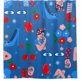 Cortina Para Box rosie the riveter rockabilly whimsical