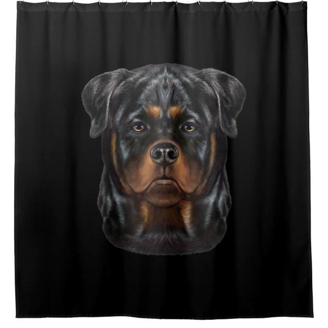 Cortina Para Box Rottweiler Cachorro Face Zip Hoodie (Frente)