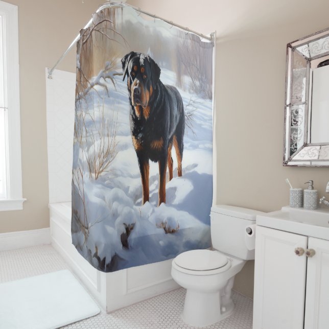 Cortina Para Box Rottweiler Deixa Nevar Natal (In Situ)