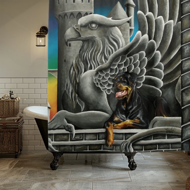 Cortina Para Box Rottweiler Dog Fantasy Gargoyle (Criador carregado)