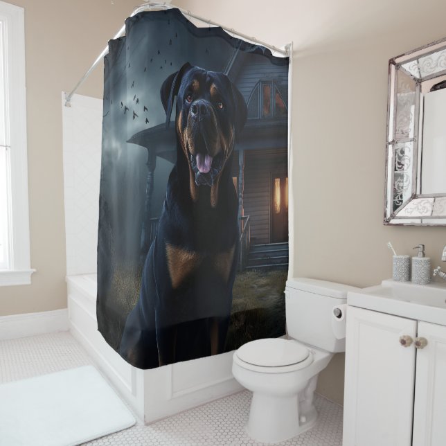 Cortina Para Box Rottweiler Halloween Assustador (In Situ)
